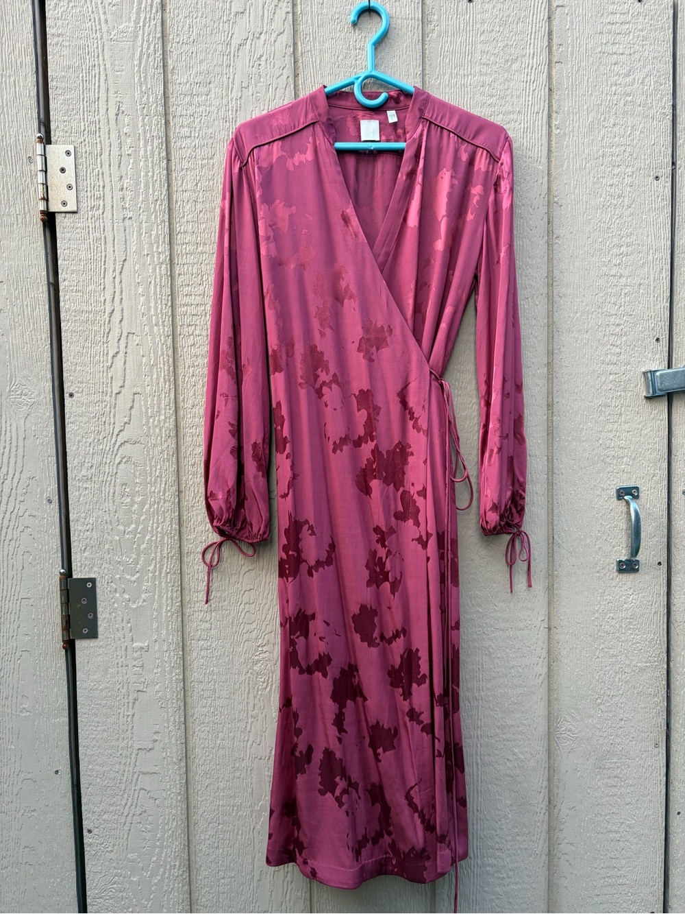H&M Floral Wrap Midi Dress with Long Sleeves